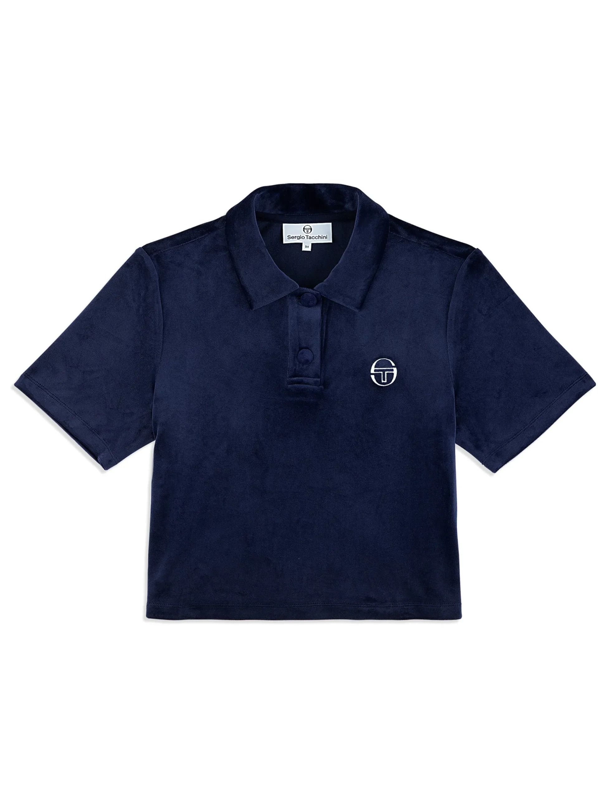 Adele Velour Polo- Maritime Blue