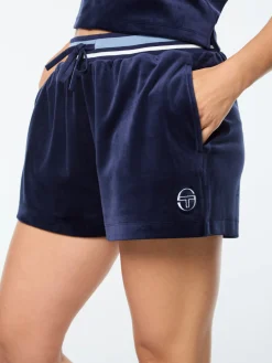Adele Velour Short- Maritime Blue