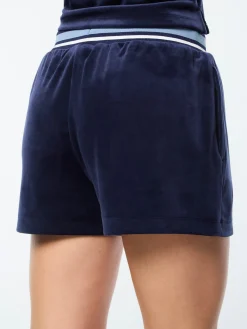 Adele Velour Short- Maritime Blue