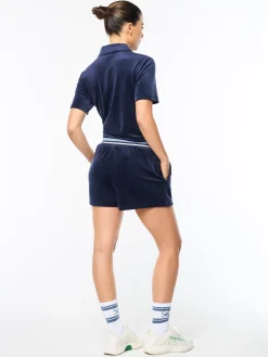 Adele Velour Short- Maritime Blue