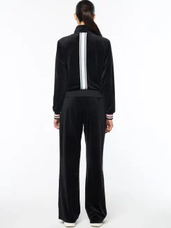 Adele Velour Track Jacket- Black Beauty