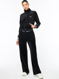 Adele Velour Track Jacket- Black Beauty