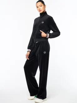 Adele Velour Track Jacket- Black Beauty