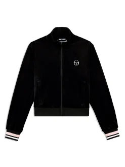 Adele Velour Track Jacket- Black Beauty