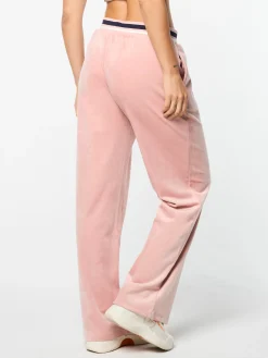 Adele Velour Track Pant- Pale Mauve