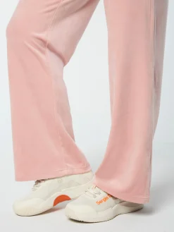 Adele Velour Track Pant- Pale Mauve