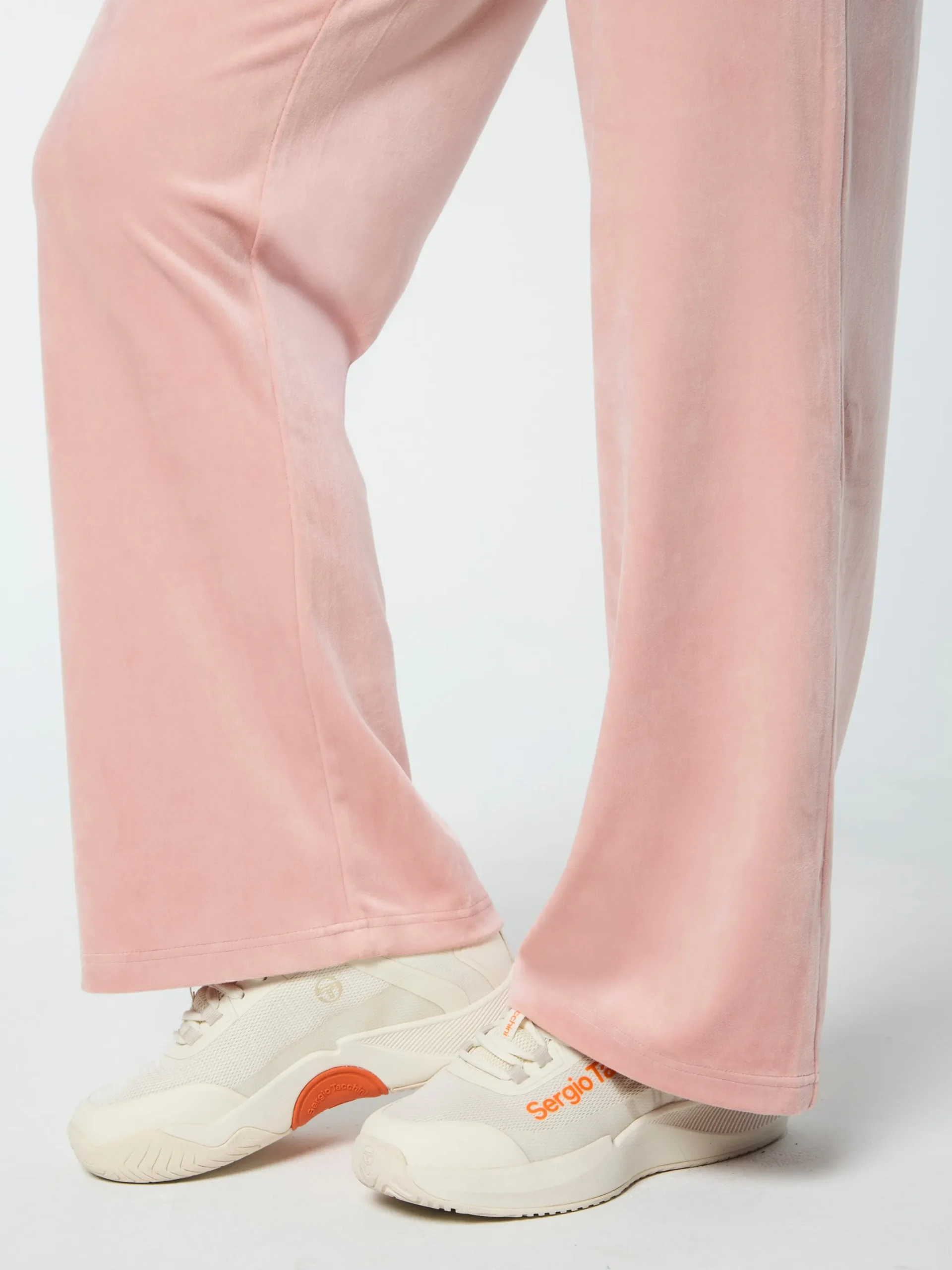 Adele Velour Track Pant- Pale Mauve