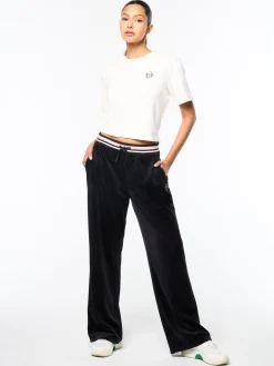 Adele Velour Track Pant-Black Beauty