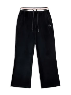 Adele Velour Track Pant-Black Beauty