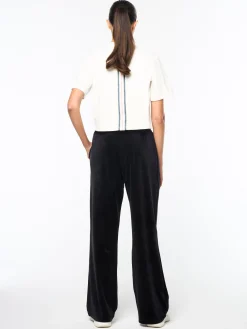 Adele Velour Track Pant-Black Beauty
