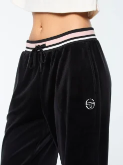 Adele Velour Track Pant-Black Beauty