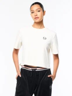 Adele Velour T-Shirt- Gardenia