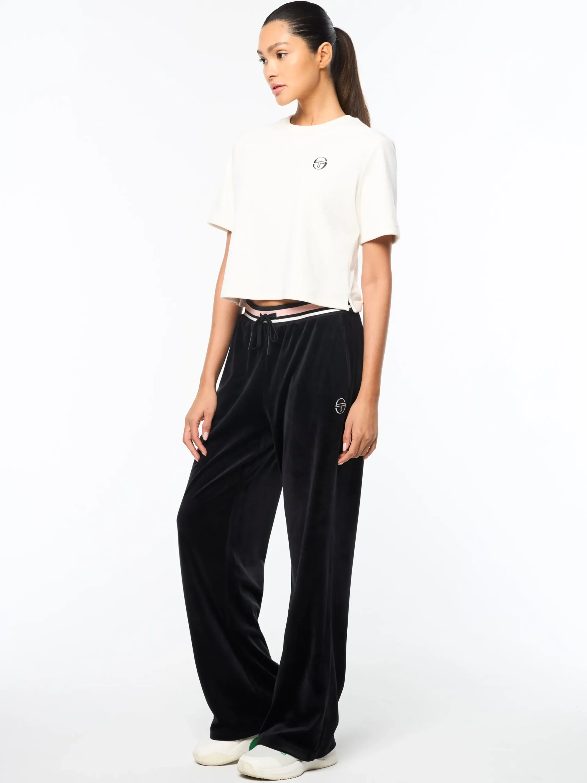 Adele Velour T-Shirt- Gardenia