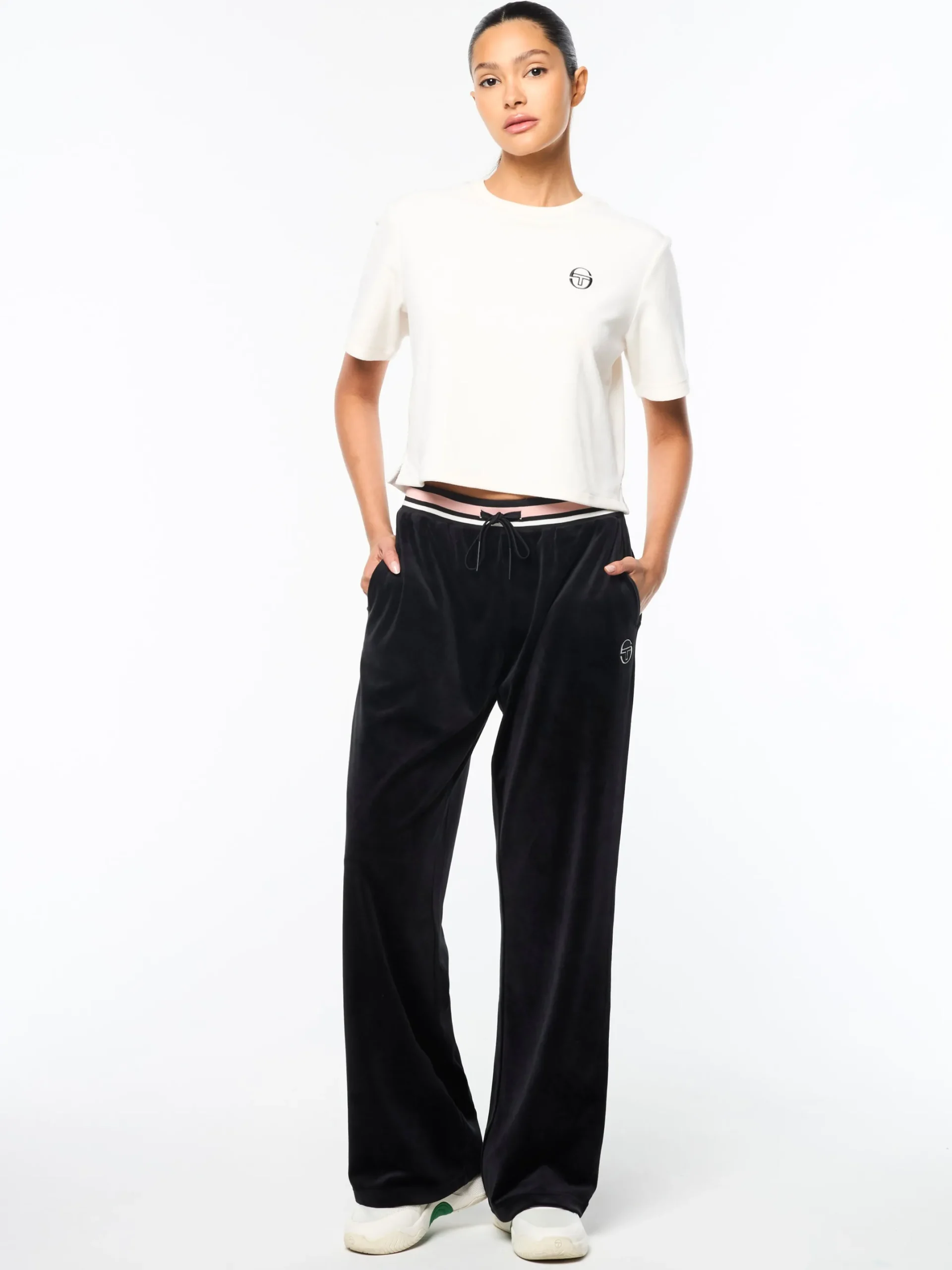 Adele Velour T-Shirt- Gardenia