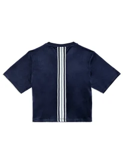 Adele Velour T-Shirt- Maritime Blue