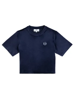 Adele Velour T-Shirt- Maritime Blue