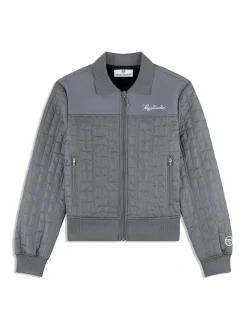 Anji Quilted Track Jacket- Quiet Shade