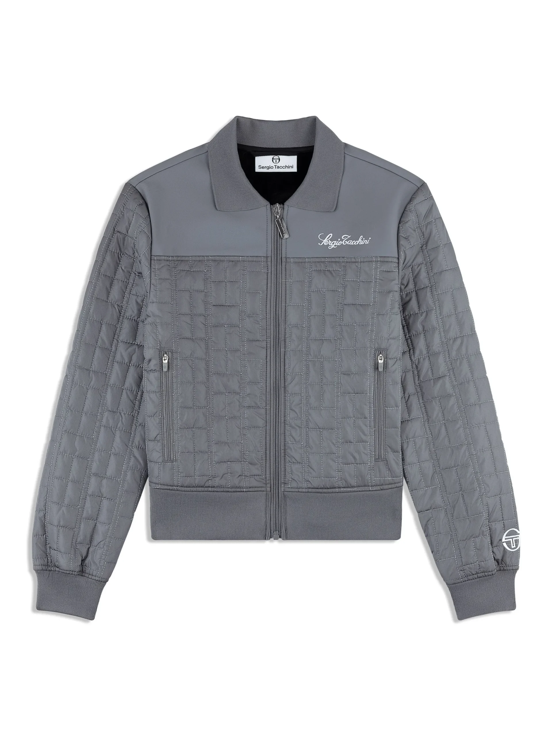 Anji Quilted Track Jacket- Quiet Shade