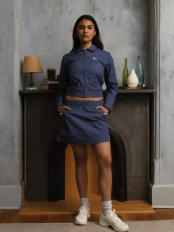 Aria Track Skirt- Blue Indigo