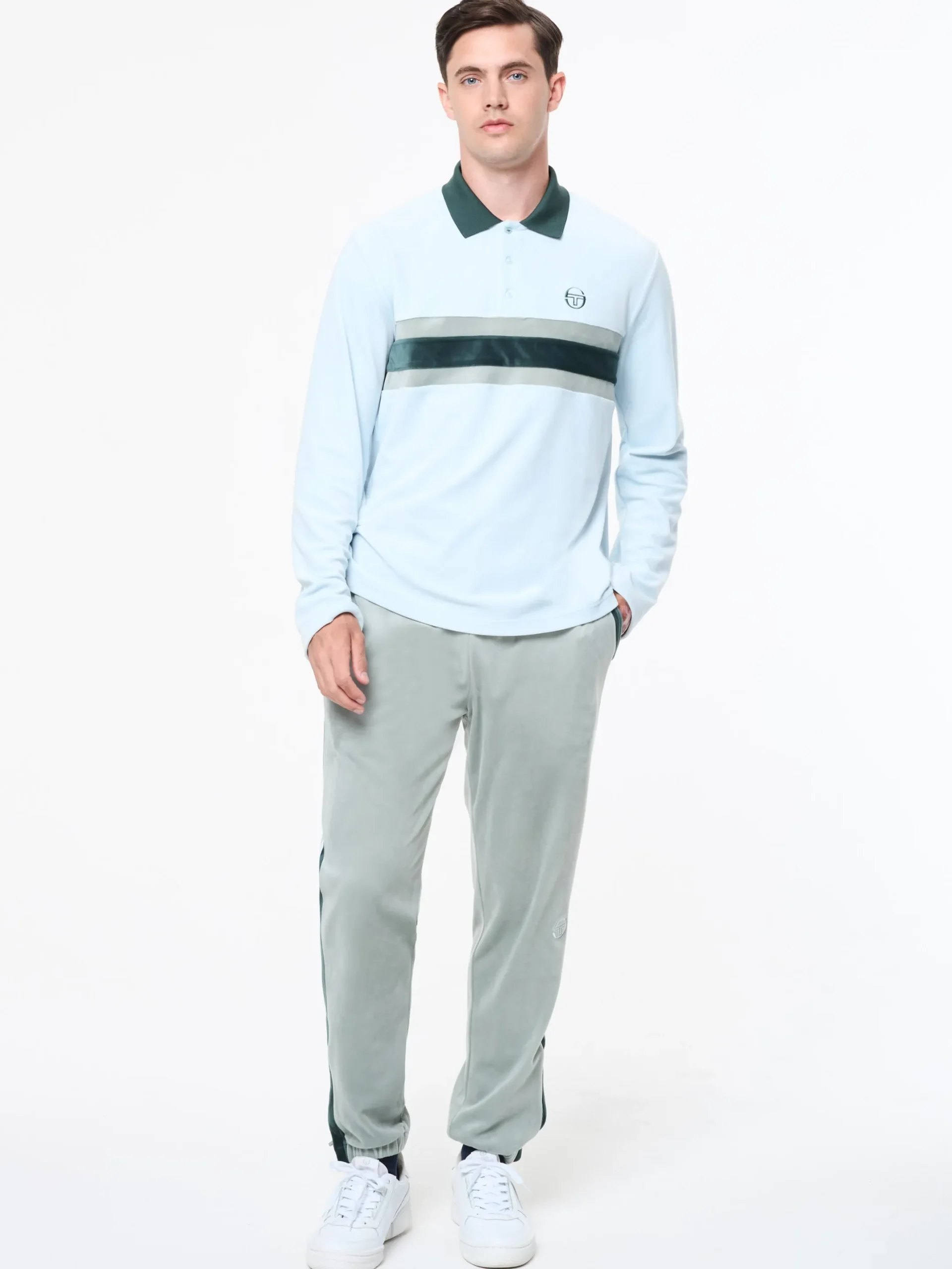 Banda Velour Polo- Baby Blue