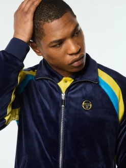 Banda Velour Track Jacket- Maritime Blue