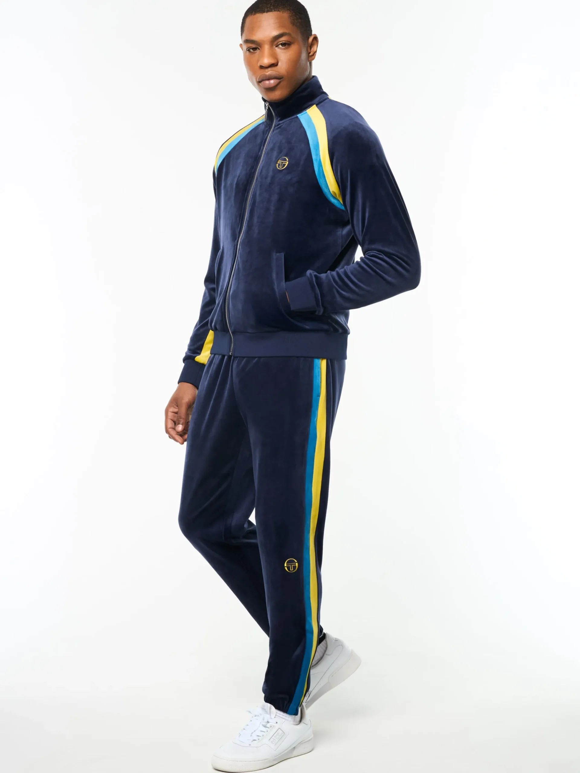 Banda Velour Track Jacket- Maritime Blue