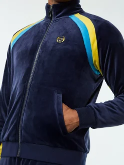 Banda Velour Track Jacket- Maritime Blue