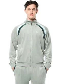 Banda Velour Track Jacket- Slate Gray
