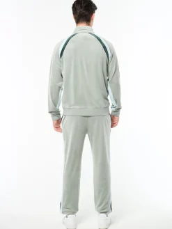 Banda Velour Track Jacket- Slate Gray