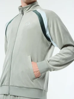 Banda Velour Track Jacket- Slate Gray