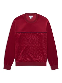 Bandiera Debossed Velour Crewneck-Rhubarb
