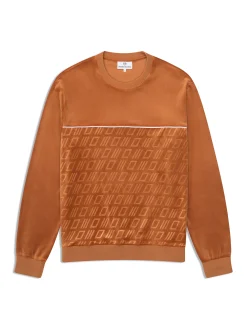 Bandiera Debossed Velour Crewneck-Sugar Almond
