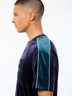 Cresta Velour Pocket T-Shirt-Maritime Blue