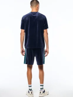 Cresta Velour Pocket T-Shirt-Maritime Blue