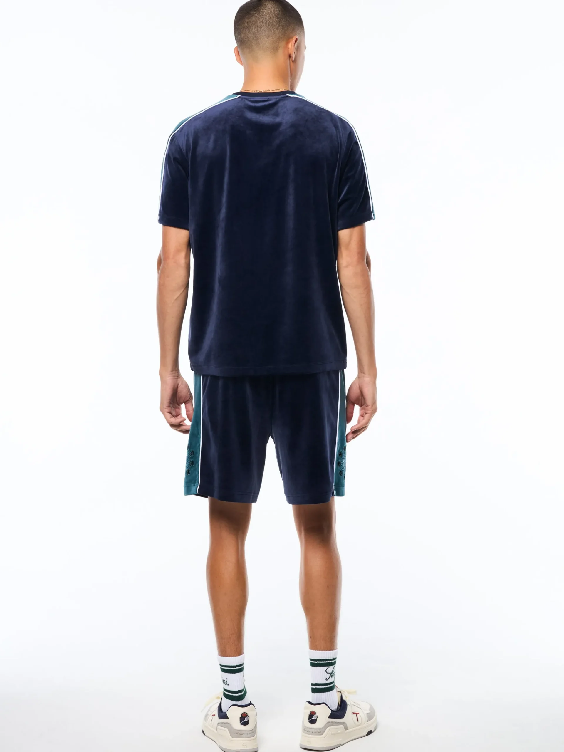 Cresta Velour Pocket T-Shirt-Maritime Blue