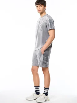 Cresta Velour Pocket T-Shirt-Sleet