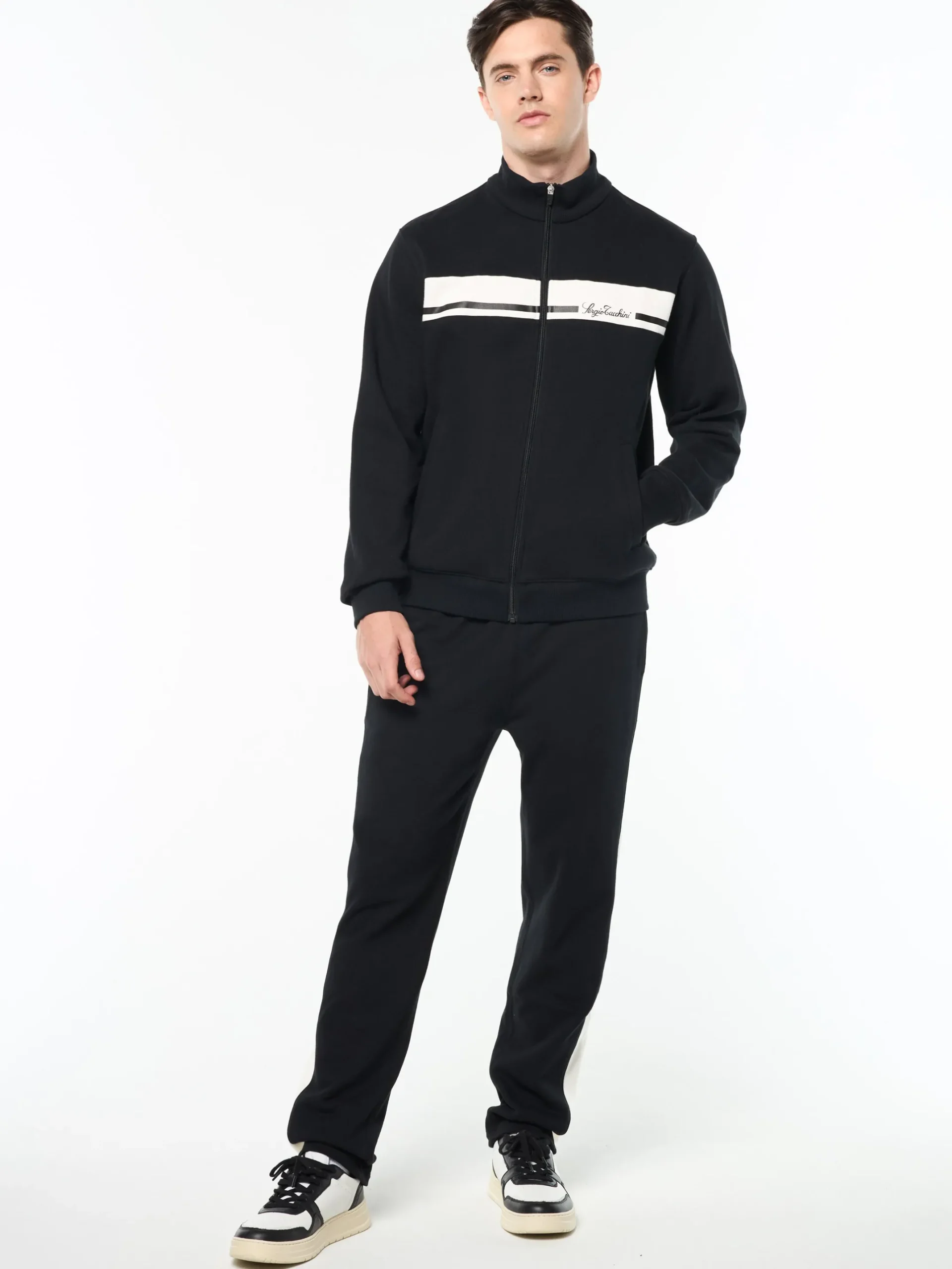 Cursivo Track Jacket- Black Beauty