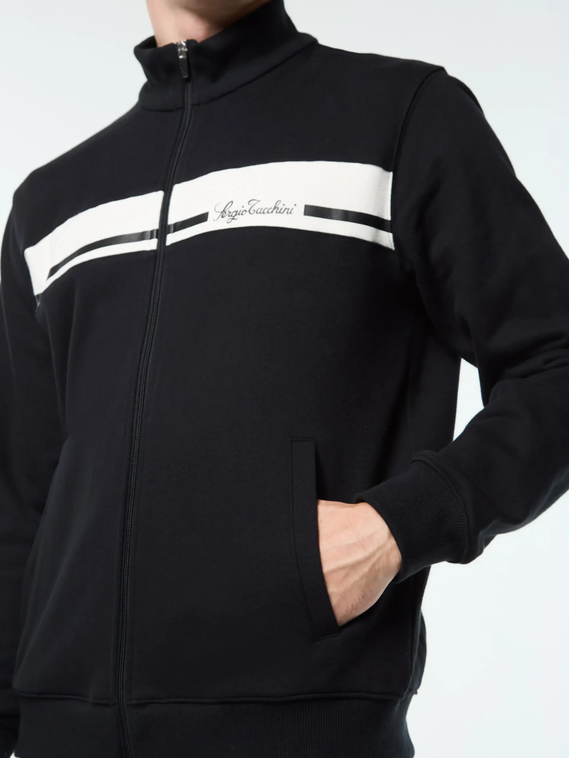 Cursivo Track Jacket- Black Beauty