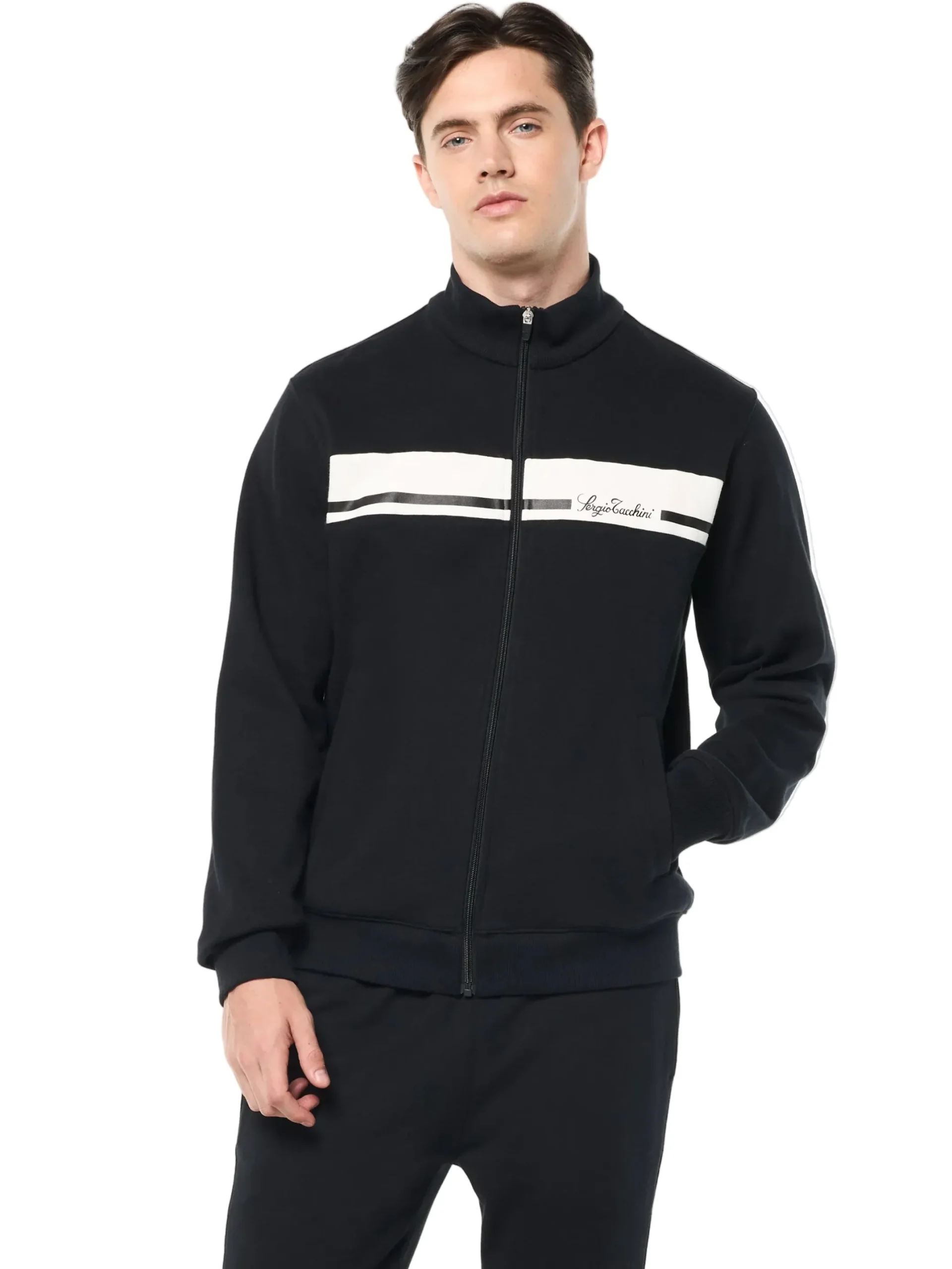 Cursivo Track Jacket- Black Beauty