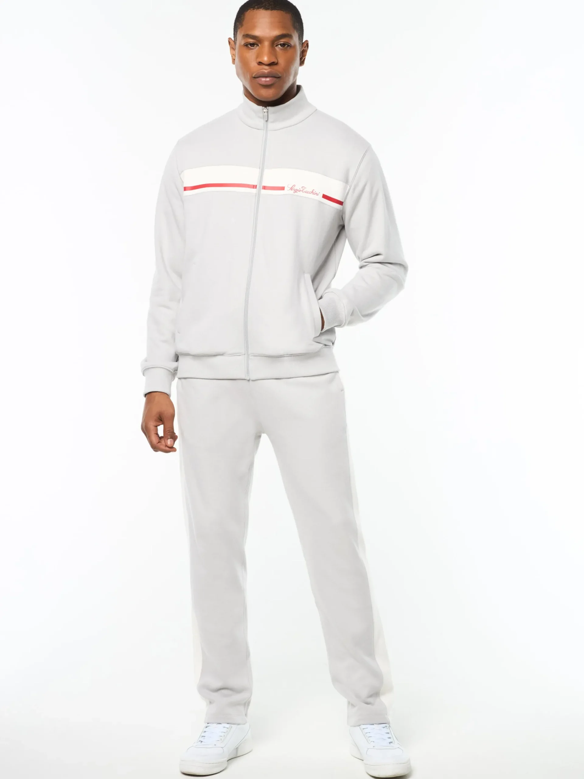Cursivo Track Jacket- Quiet Grey