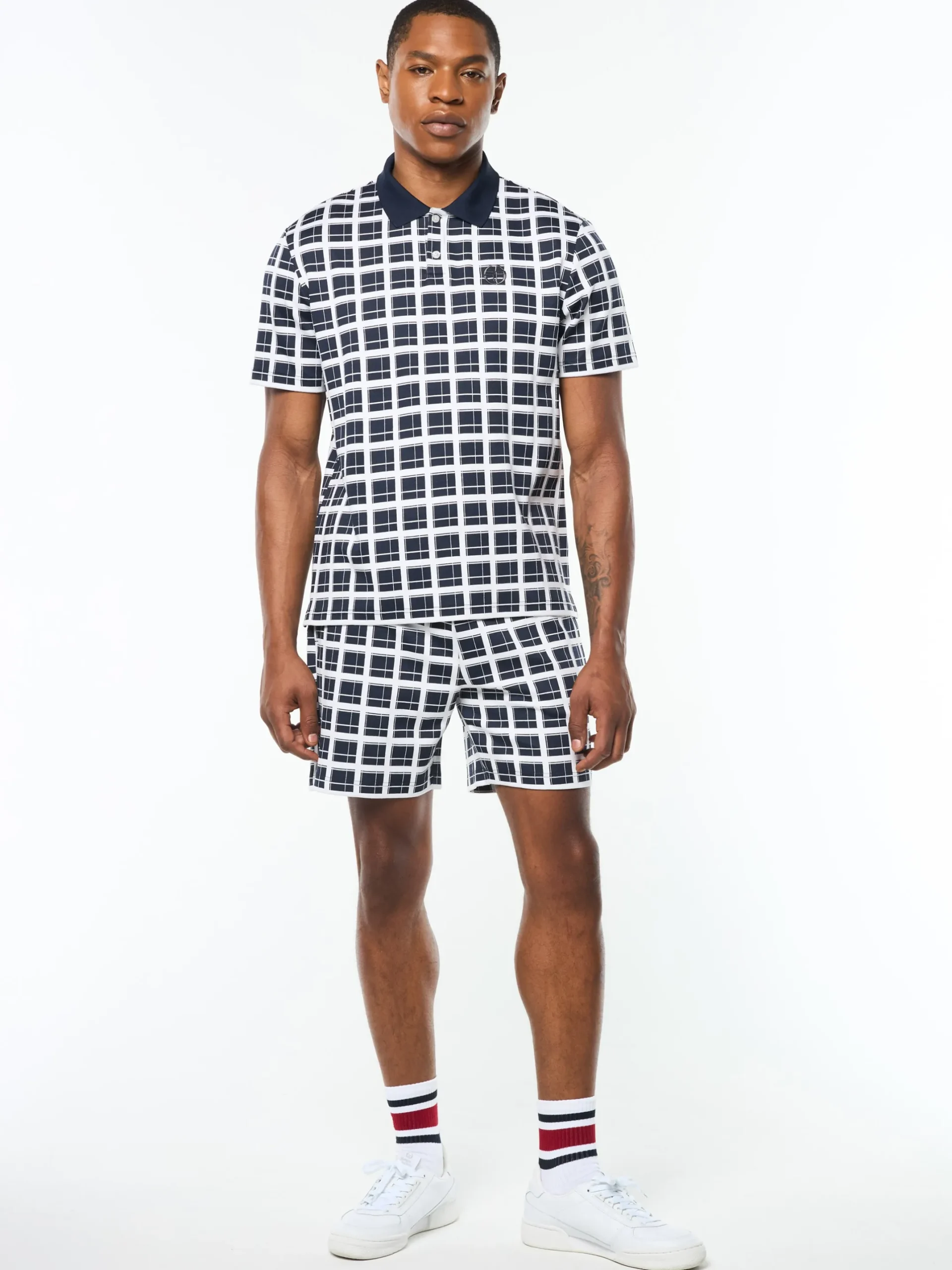 Damarindo Check Polo- Maritime Blue
