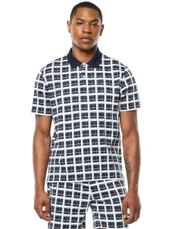 Damarindo Check Polo- Maritime Blue