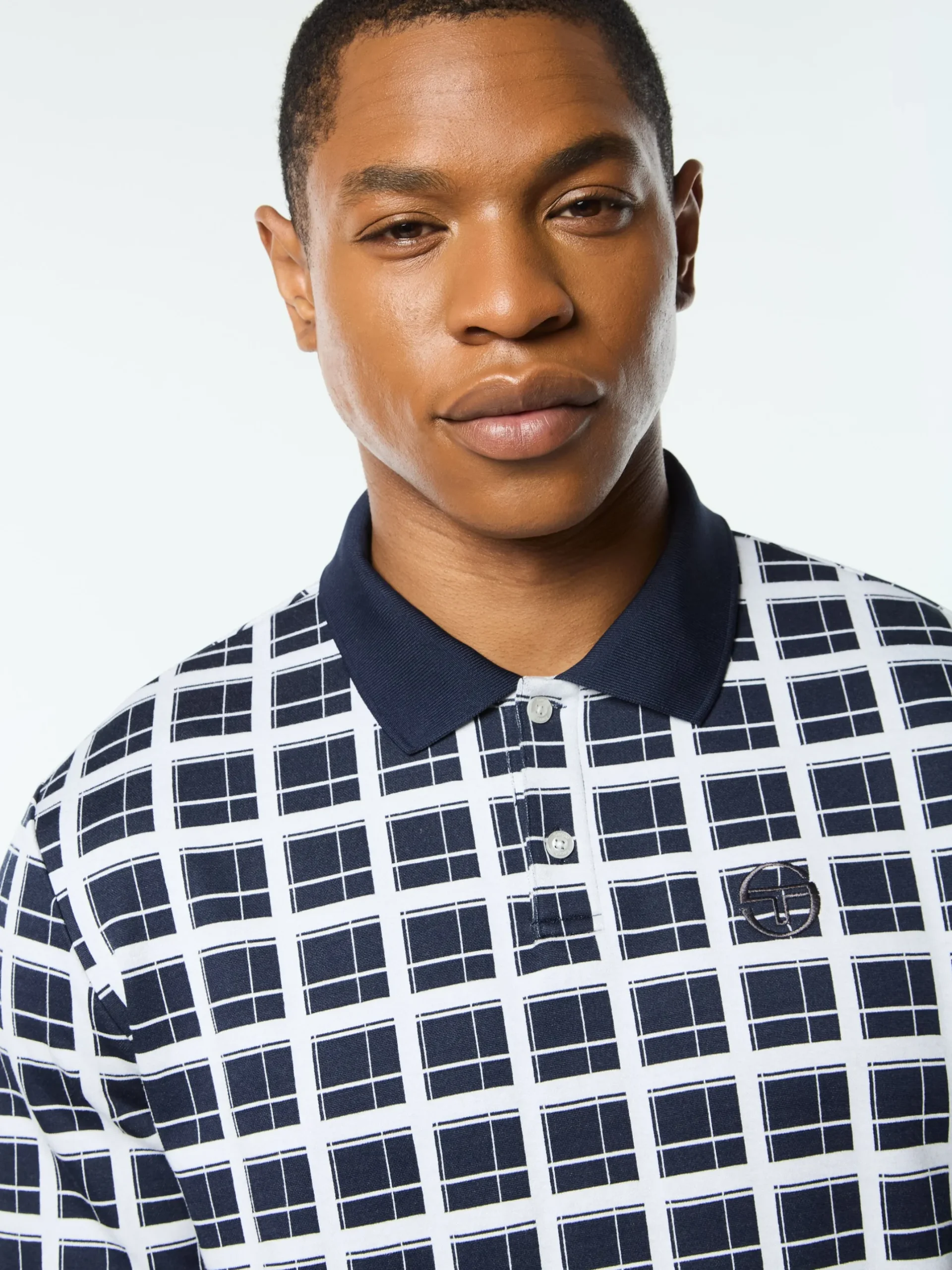 Damarindo Check Polo- Maritime Blue