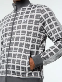 Damarindo Check Track Jacket- Quiet Grey