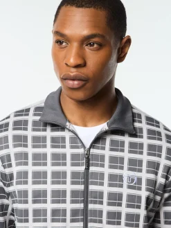 Damarindo Check Track Jacket- Quiet Grey