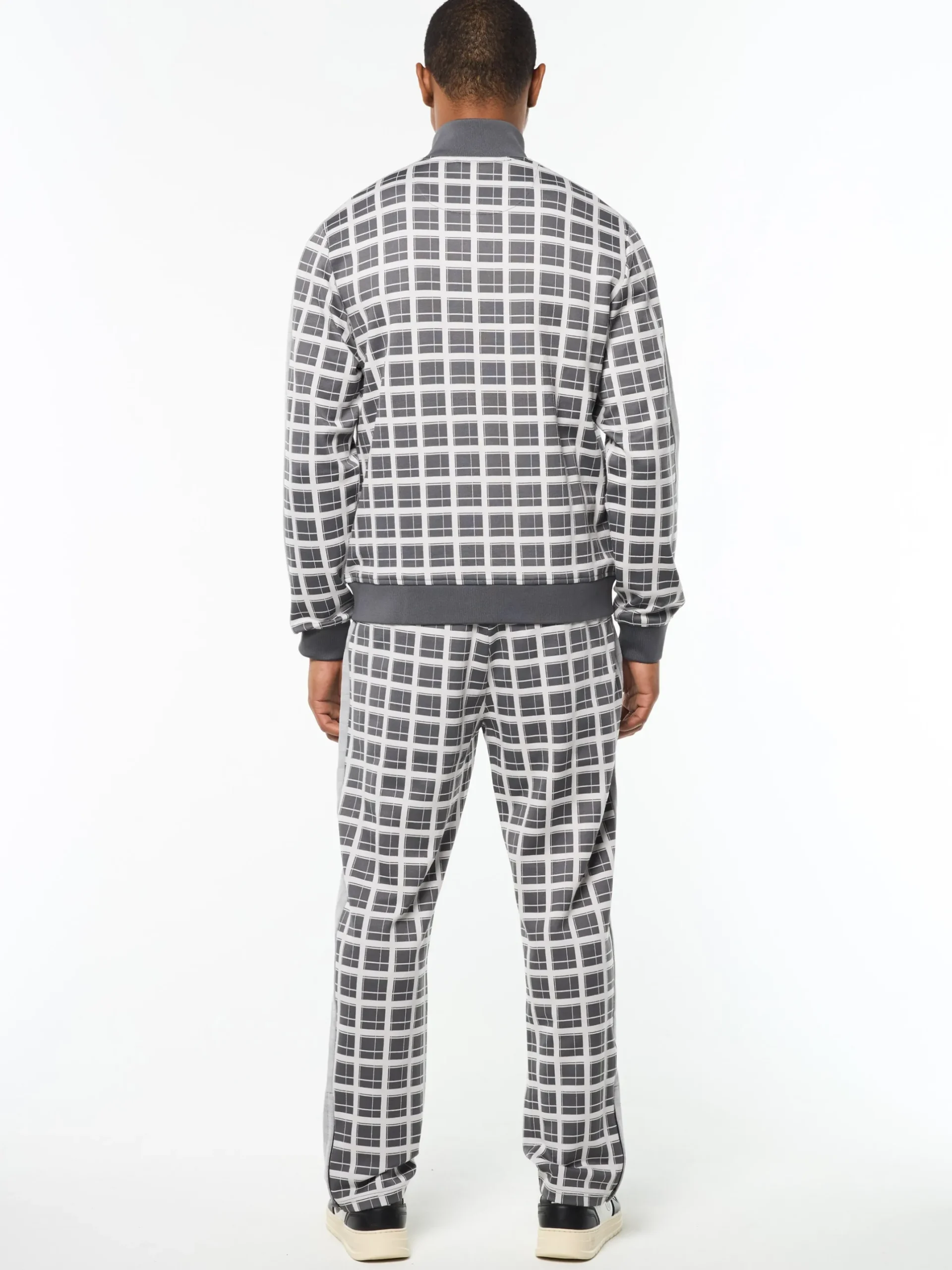 Damarindo Check Track Jacket- Quiet Grey