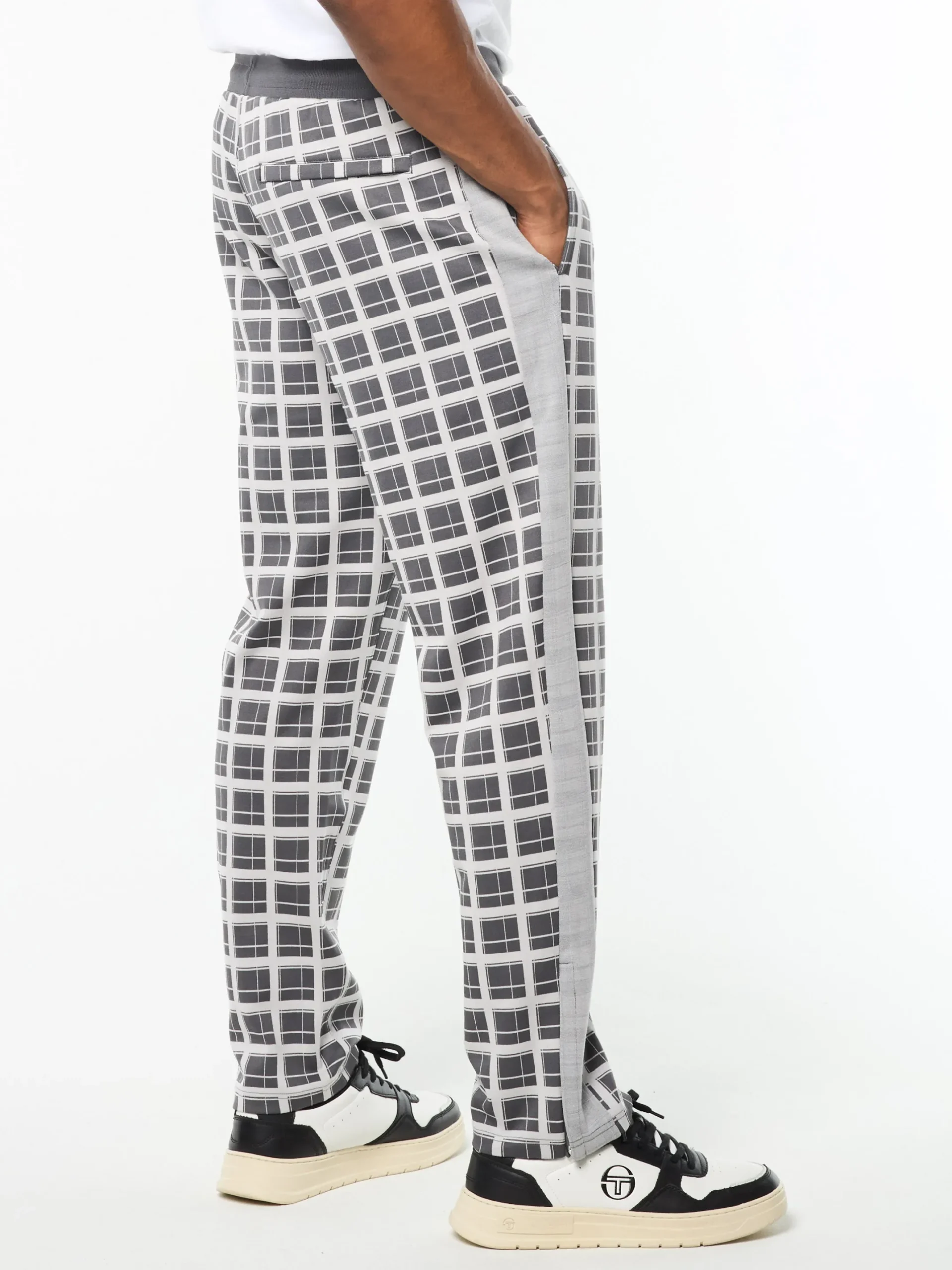 Damarindo Check Track Pant- Quiet Grey