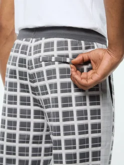 Damarindo Check Track Pant- Quiet Grey