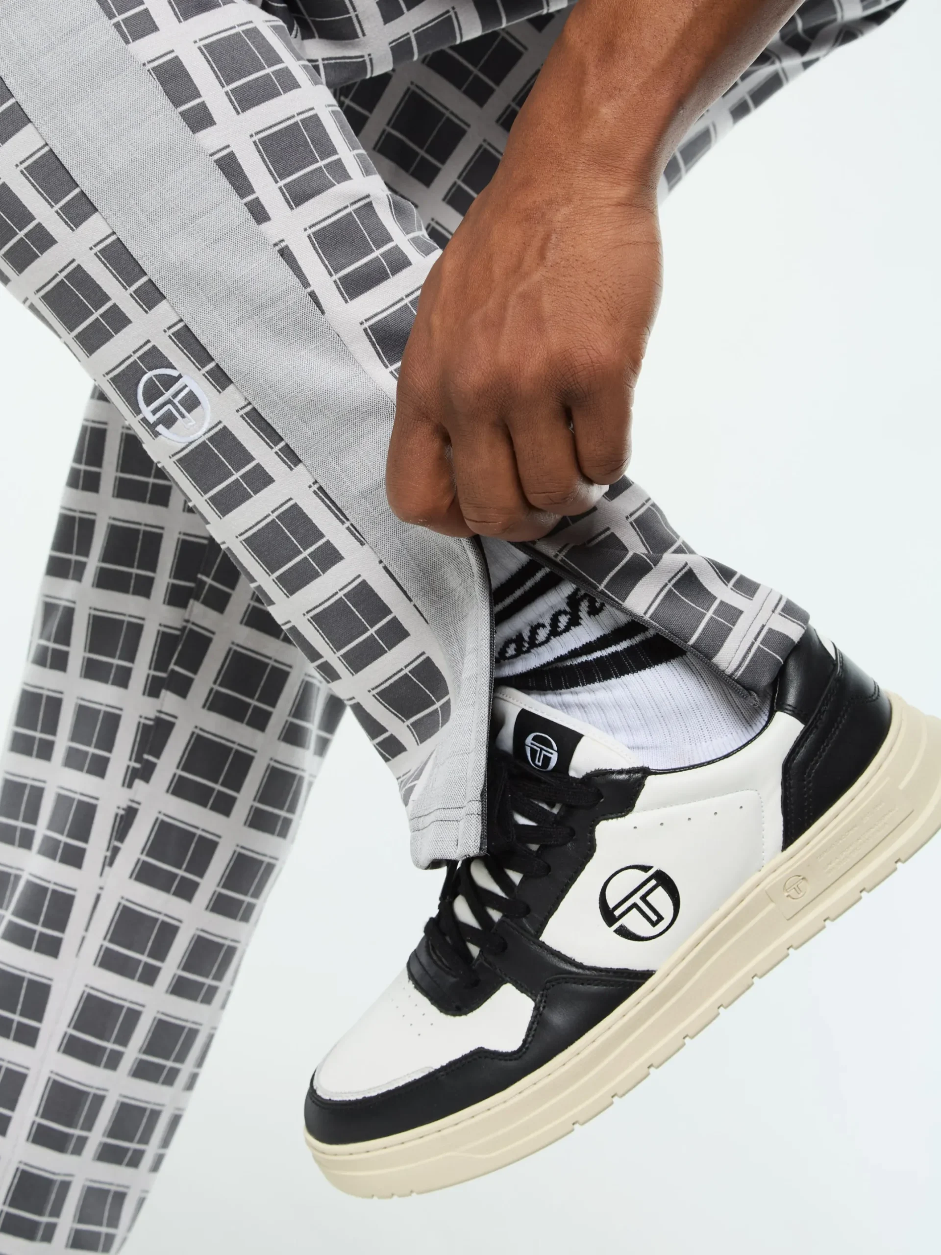 Damarindo Check Track Pant- Quiet Grey