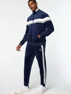 Damarindo Velour Track Jacket- Maritime Blue
